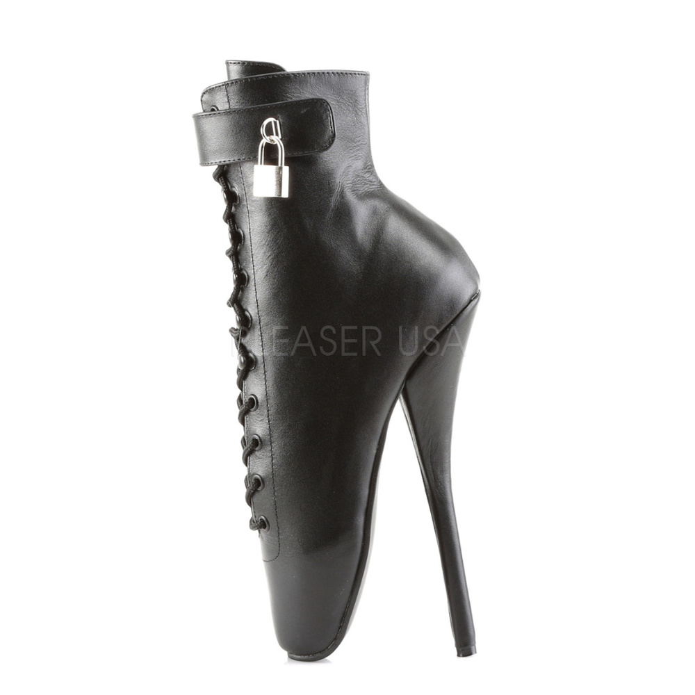 Leather Lace Up Pointe High Heel Ankle Boots